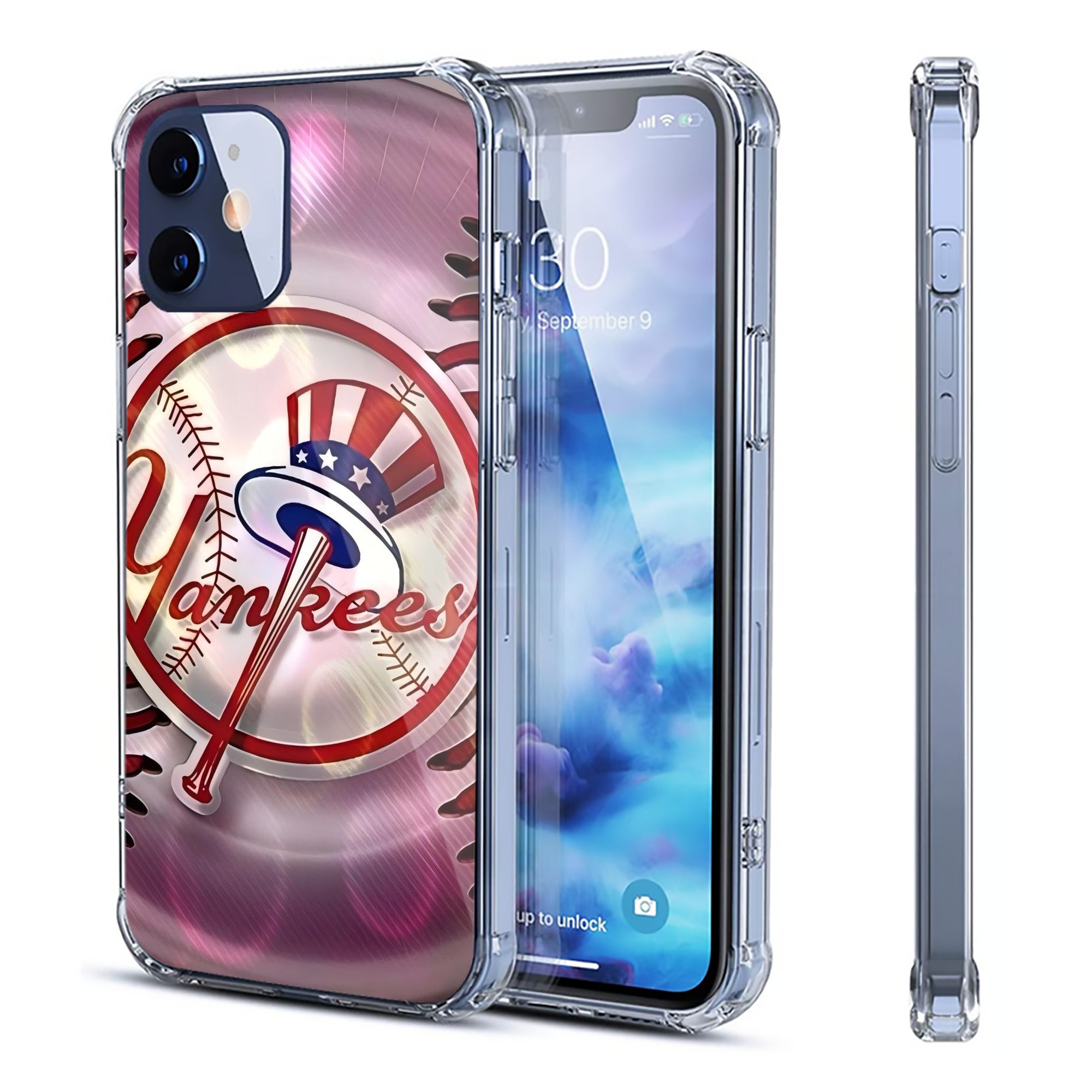 New York Yankees 244 Clear IPhone 12 Case – Soft TPU With UV Print – Enhanced Drop Protection, Precise Fit, Anti-Fingerprint, Customizable Design, Scratch-Resistant, Yellow-Resistant